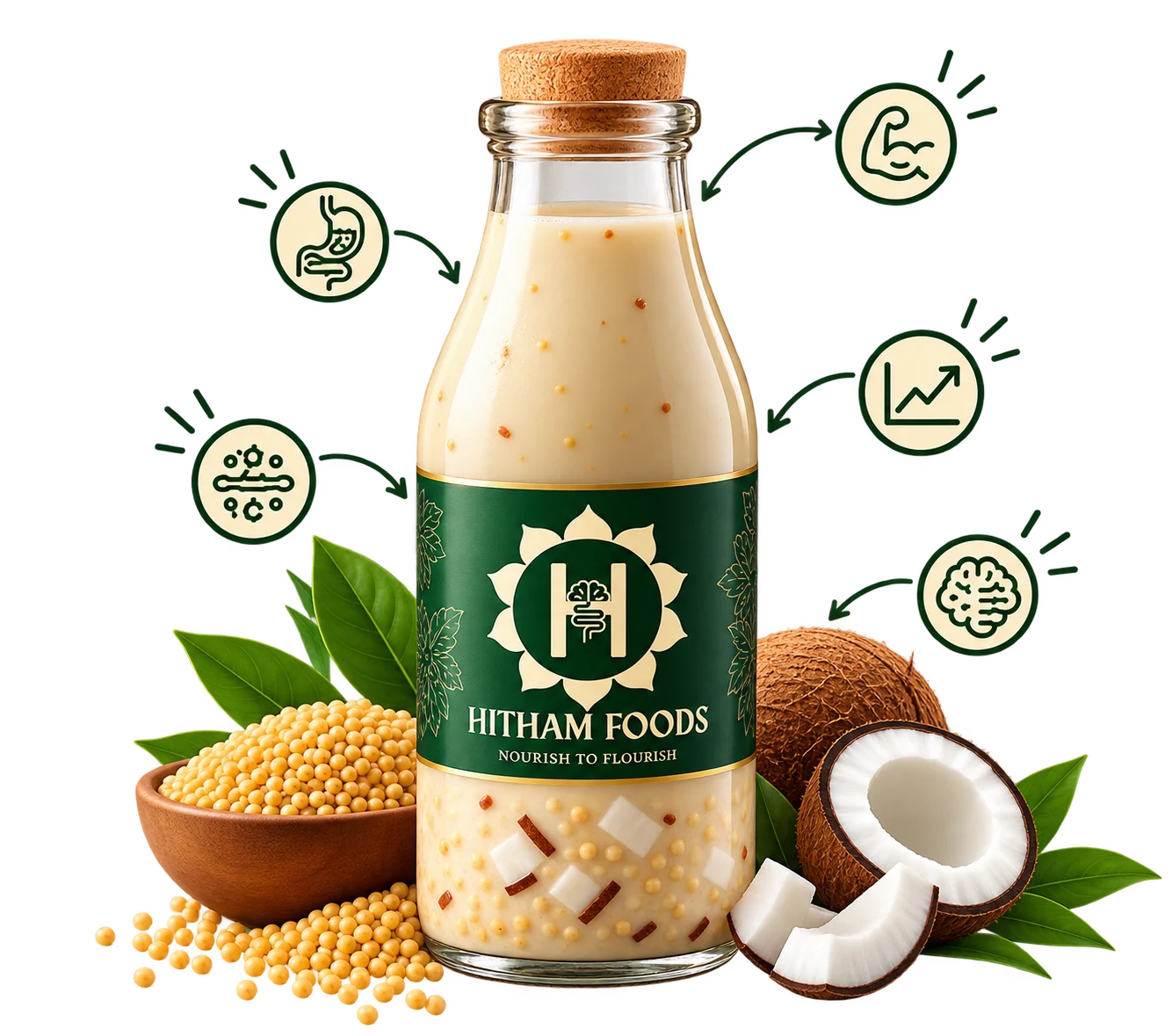 hitham foods creamy millet coconut drink